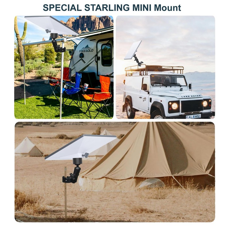 Starlink Mini Mount Kit, Universally Adjustable Angle Clamp Mount for