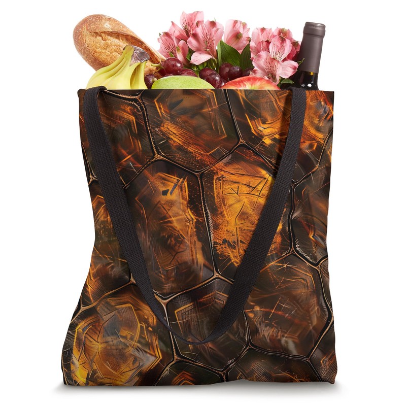 Turtle Tortoise Shell Pattern Print Orange Black Tortoise Tote Bag