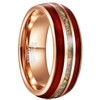 CHALAIR 8mm Ring Rosegold Tungsten Rings with Created-Opal Mens/Womens Wedding