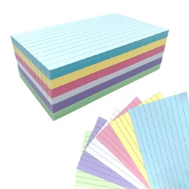 Flash Cards Paper 300Pcs Revision Cards Paper 127 * 76mm Assorted Colours Index Crads Record Cards Ruled Flashcards for Office Working School Learning
