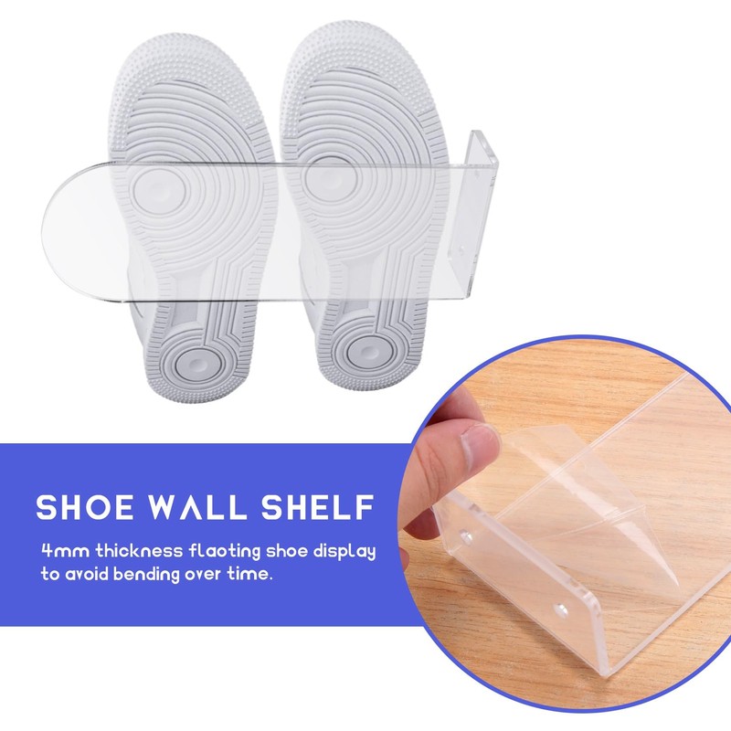 Littlecatch Floating Shoe Display Shelves for Wall Mount Set of