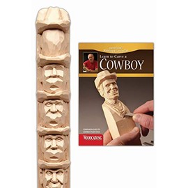 Cowboy Study Stick Kit (Learn to Carve Faces with Harold Enlow): Learn to Carve a Cowboy Booklet & Cowboy Study Stick (Fox Chapel Publishing) High-Quality Resin Study Stick; Step-by-Step Instructions