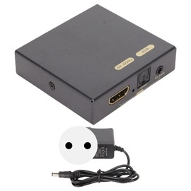 HD Multimedia Interface Sound Extractor Version 2.0 4K 60Hz Optical 5.1 Channel to 3.5mm Sound Extractor 100‑240V EU Plug