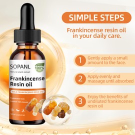 Organic Frankincense Resin Oil for Face - Reduces Fine Lines & Wrinkles, Soothes Irritated Skin, Deep Hydration for All Skin Types, Ideal for Daily Skincare Routine, 2 Fl Oz