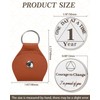 CHURYUML 1 Year Sobriety Coin with PU Leather Keychain -