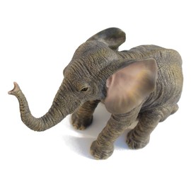 US 6.13 Inch Sitting Baby Elephant Decorative Figurine, Bronze Color