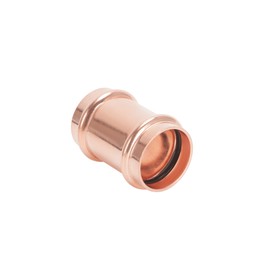 Cherbo Copper Press Fittings 1/2 inch Coupling No Stop Zero Lead P x P Plumbing Fittings for Residential Commercial 10-Pack