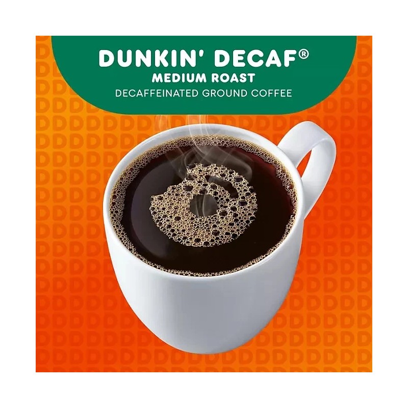 Dunkin' Donuts Decaffeinated Ground Coffee, Medium Roast 45 oz. FREE