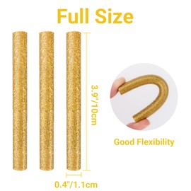 Glitter Hot Melt Glue Sticks, ENPOINT 36pcs 3.93 x 0.43 in Gold Glue Sticks Full Size, EVA Adhesive Glue Sticks for Home Repair DIY Art Projects Bonding Woods Glass Paper and Plastic Decoration