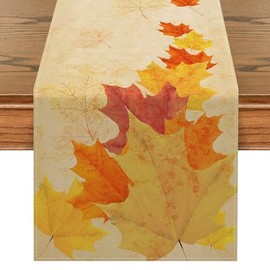 Camino de Mesa Otoñal,183 x 33 cm, Mantel Otoñal, Perfecto para Decoraciones Camino de Mesa Halloween,Otoño, Acción de Gracias,Halloween Decoración y 
