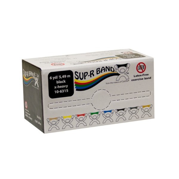 Sup-R Band Latex Free Exercise Band, Black, 6 Yard Roll/Box