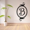 Swirl Frame Monogram - B Wall Decals Stickers, Black, 15"