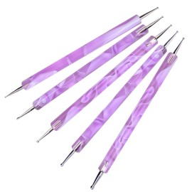 AvoDovA 5 Pcs Nails Dotting Pen, Double Ended Marbleizing Dotting Painting Pen Painting Dotting Detailing Pen Nail Art Point Drill Drawing Manicure Dot Tool for Embossing Pattern Clay Sculpting