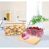 Xbopetda Potato Onion Storage, Potato Bin with Bamboo Lid, Transparent