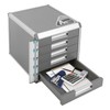 Desktop Drawer Organizer Key Lock, Document Organizer with Removable Labels,