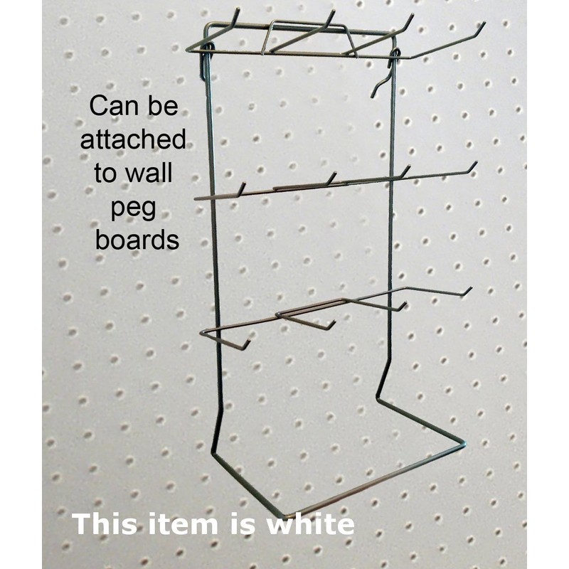 Countertop Peg Hook Display Rack in White 17.75 H x