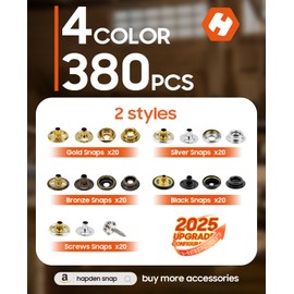 Heavy Duty Snap Fastener Tool, Snap Setter Tool with 100 Sets 4 Color Boat Cover Snaps, Snap Repair Kit, Repairing Boat Covers, Canvas, Fabric, Tarps