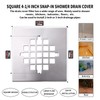 4-1/4 Inch Square Snap-in Shower Drain Brushed Nickel