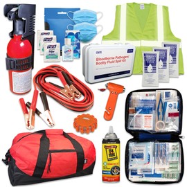 USKITS Deluxe Car Service Safety Kit - Recommended for All rideshare, car Service, and Taxi Drivers to Help Keep occupants Safe When Roadside and Healthy When Ill or Injured.