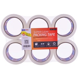 ADHES Shipping Tape Packaging Tape Packing Tape for Moving Boxes Heavy Duty Clear, 50M Length 4.8cm Width,2.6Mil Thickness(6Rolls)