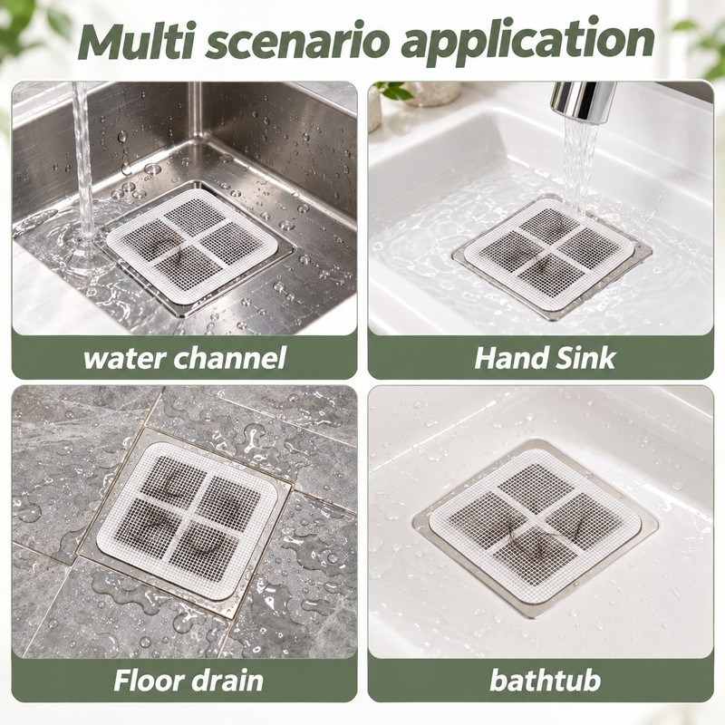 50 PCS Disposable Shower Drain Hair Catcher Mesh Shower Drain