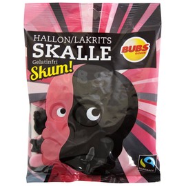 2 Bags x 90g of Bubs Godis Hallon Lakrits Skum Raspberry Licourice Original - Swedish - Salmiak - Salty Licorice - Salmiakki - Salt Skull - Gelatine Free - Wine Gums - Candies
