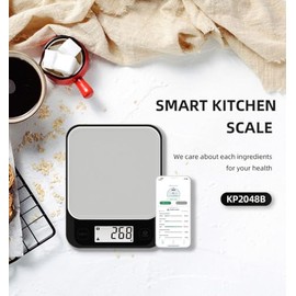 FITDAYS Báscula de cocina inteligente para bajar de peso y cocinar, calculadora de nutrición, g/oz(KP2048B)
