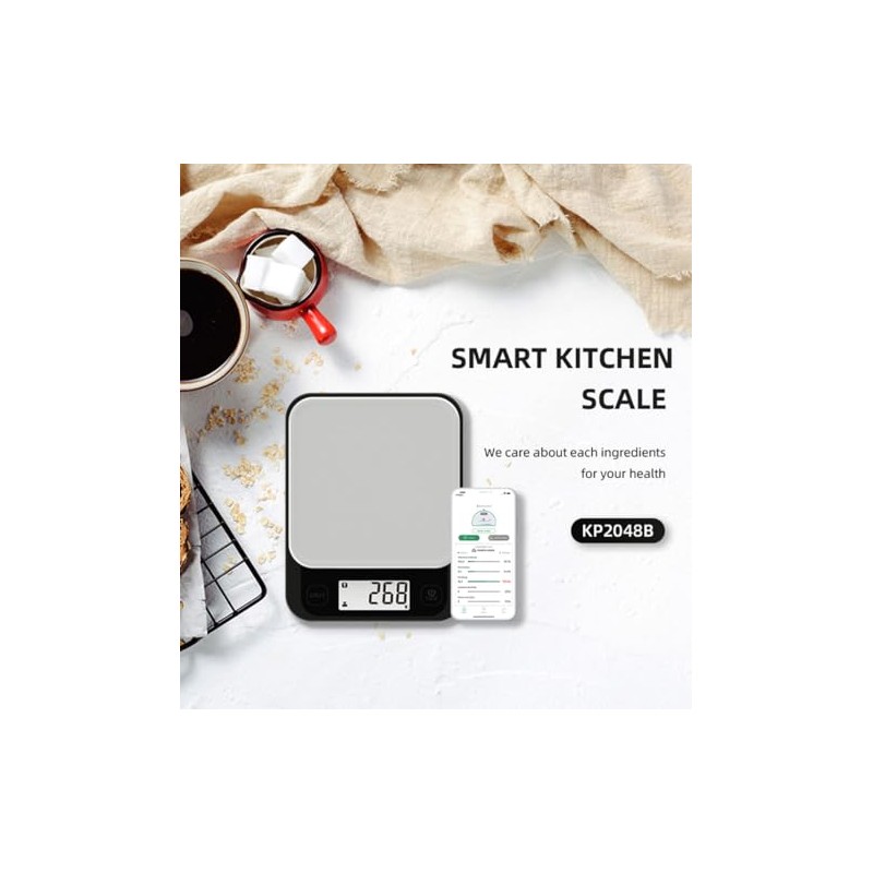 FITDAYS Báscula de cocina inteligente para bajar de peso y