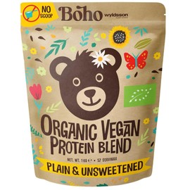 Boho Boho Unflavoured Organic Vegan Protein Powder Blend (1kg - NO Scoop Included) Plain & Unsweetened, Organic Plant Based Protein, Dairy Free, Gluten Free, Lactose Free, Pea, Plant Protein Powder
