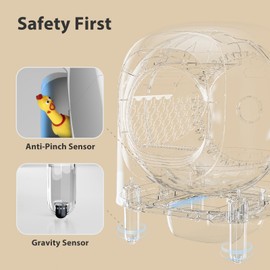 Self Cleaning Litter Box, Automatic Cat Litter Box Self Cleaning, Anti Pinch Kitty Litter Box with Odor Removal and APP Control for Multiple Cats, White