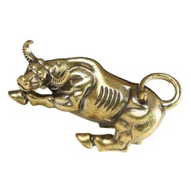 Ciieeo Miniature Brass Bull Figurine Vintage Ox Shaped Sculpture for Home Office and Restaurant Decor Creative Cow Statue with Decorative Touch Housewarming