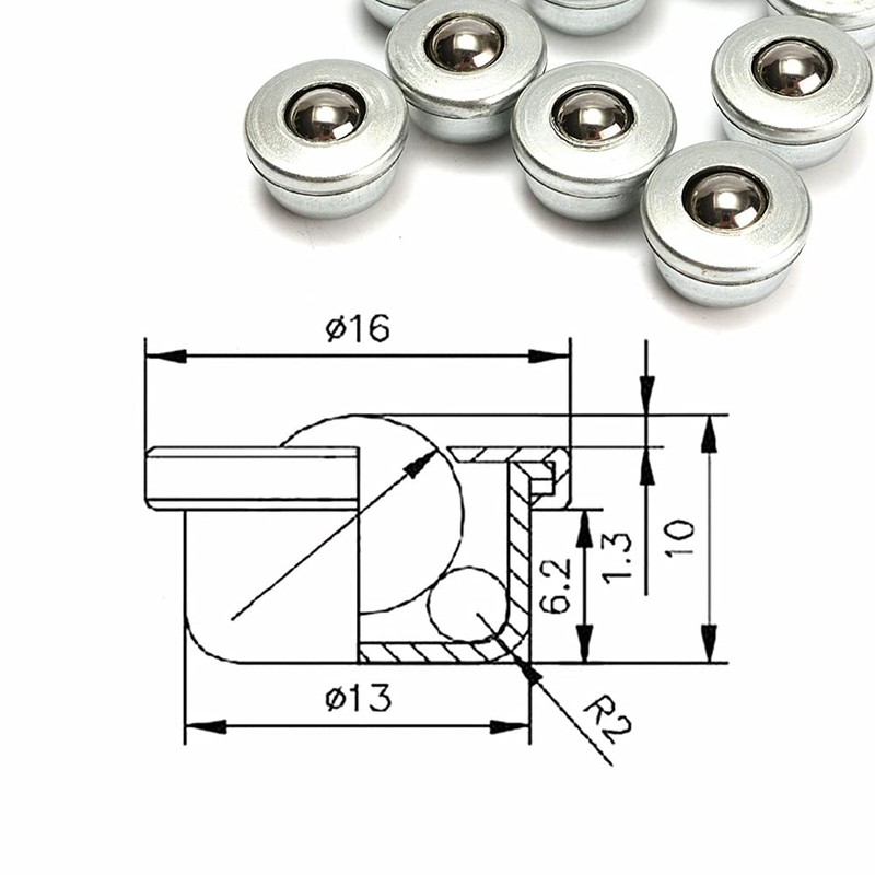 ChenXi Shop 10pcs 8mm Diameter Ball Metal Transfer Bearing Unit