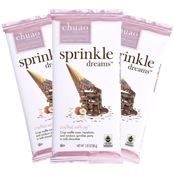 "Chuao Chocolatier Sprinkle Dreams Milk Chocolate Gourmet Chocolate Bar, 3-Ct. (2.8 oz. each) "