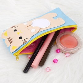 Cat-shaped Multi-purpose Pouch White Cat Pouch 3ea