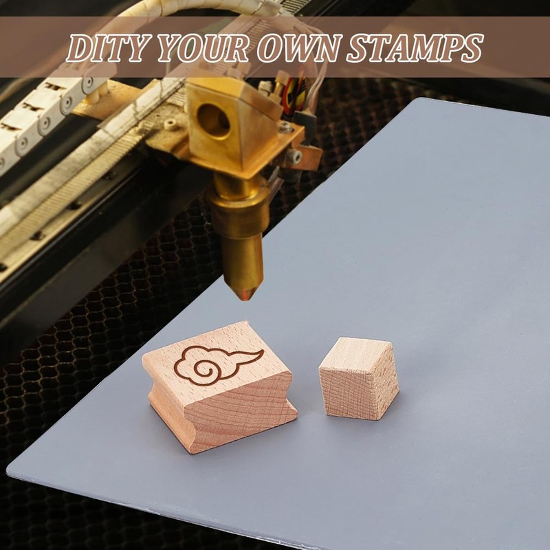 BENECREAT 20Pcs Rubber Stamp Set Blank Hard Wood Stamp Mounts