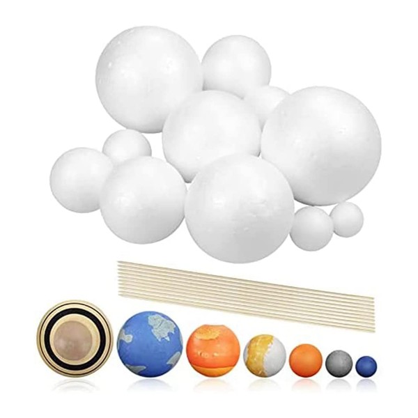 Exogio 14 Pcs Solar System Model Foam Ball Set, Polystyrene