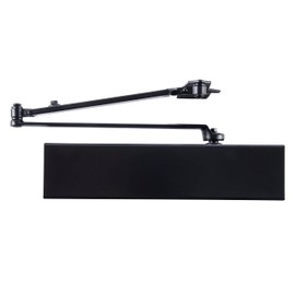 BRINKS Commercial - Heavy Duty All-in-One Commercial Door Closer, Matte Black Finish - Adjustable from Size 1 to Size 5 with a 180-Degree Opening Range