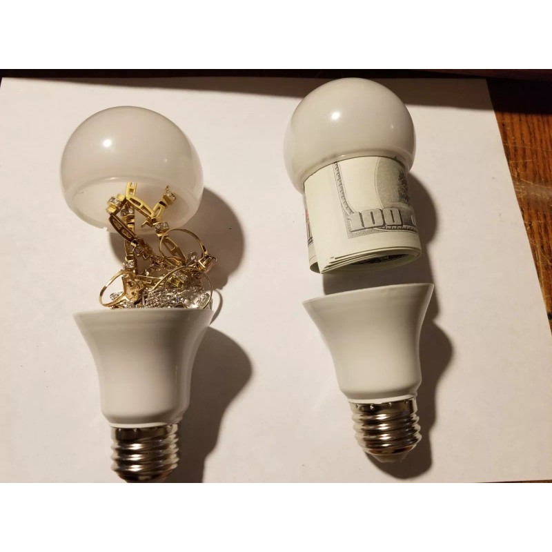 Stash-n-Sight x 2 Light Bulb Hidden Storage Secret Diversion Stash