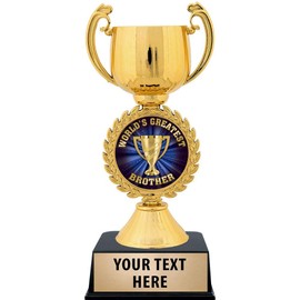 Crown Awards Worlds Greatest Brother Trophy, 7 1/4" Gold World's Greatest Brother Award 1 Pack