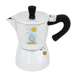 Any Morning Espresso Stovetop Coffee Maker, Real Cuban Italian Coffee Maker Stovetop, Moka Pot 6 Cup, Healthy Aluminum Moka Coffee Maker, PBA Free Greca Coffee Maker, 8 Oz, 6 Expresso Cups Silver