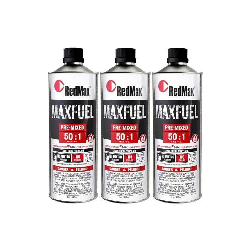 Redmaxx 581158801 Pre-Mixed 50:1 Fuel Oil 3 Quart Pack 2-Cycle