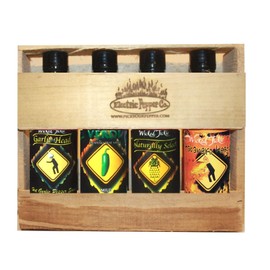 Wicked Tickle Hot Sauce Gift Set – Habanero, Jalapeño, Garlic, Pineapple, 4 Pack, 5 oz