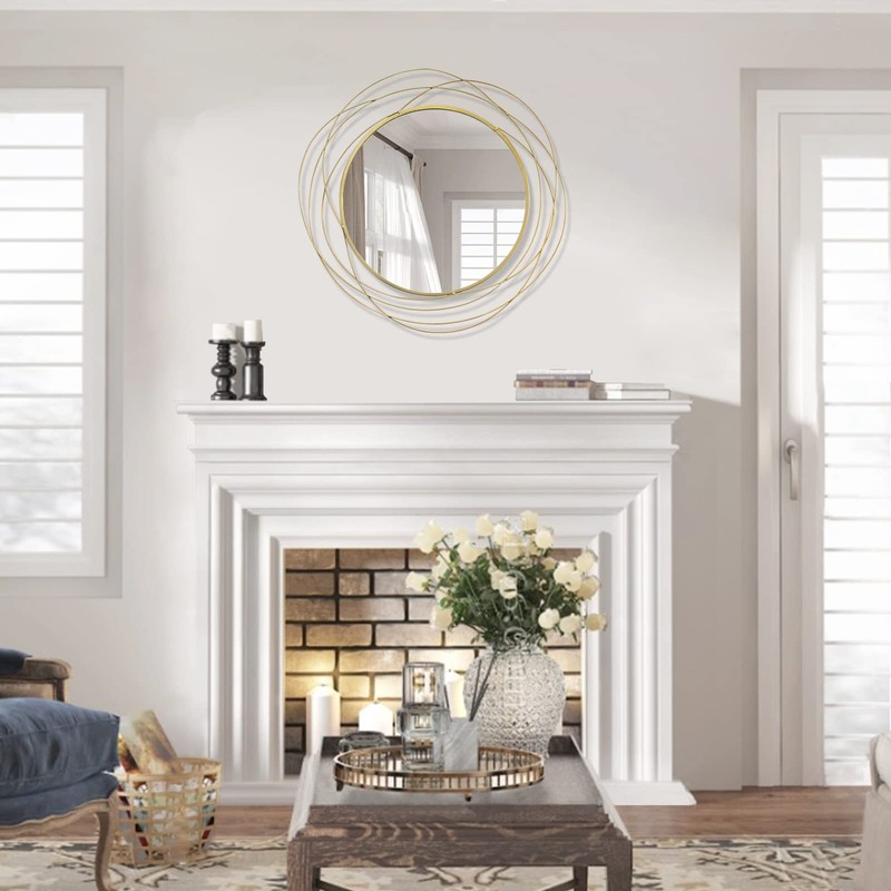 ironsmithn Wall Mirror Mounted Round Decorative Mirrors Circle for Bathroom