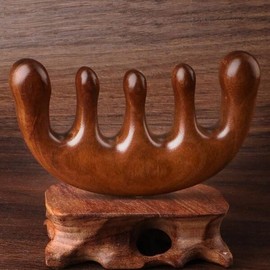 Sandalwood Massage Comb Type B Scalp Gua Sha Massage DD-12665 / 샌달우드 마사지빗 B타입 두피 괄사 마사지 DD-12665