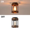 Rustic Farmhouse Wood Flush Mount Ceiling Light Fixture One-Light Oak
