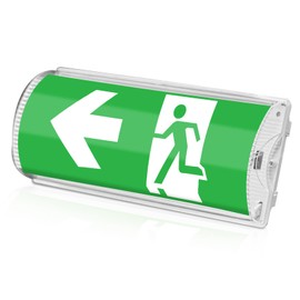 LED Notbeleuchtung, Notleuchte mit Notstromakku bis zu 3h, Notausganglicht Fluchtwegleuchte mit Wasserdichter Schalter, 100 Lampenperle Wasserdicht Notleuchte für Wandmontage, Notausgangsschild