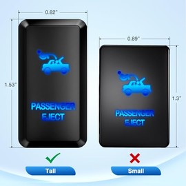 Nilight Nilight Passenger Eject Push Button Switch 12V ON Off Switches with Connector Wire Kit 1.54" x 0.83" Replacement for Toyota FJ Cruiser Fortuner Ta coma Highlander Tundra 4Runner Prado Land Cruiser