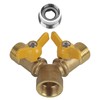G1/2 Brass Garden Irrigation 2 Way Y Hose Splitter Double