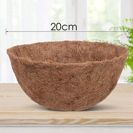 CENPEK 2Pcs 20cm Round Coco Liners Hanging Basket Natural Replacement Coconut Fiber Liner for Garden Flower Pot Vegetables Herbs Pot
