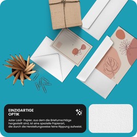 Netuno B6 White Ribbed Envelope (25), 120gsm Aster Laid Paper, Tear Resistant, for Personal & Business Correspondence